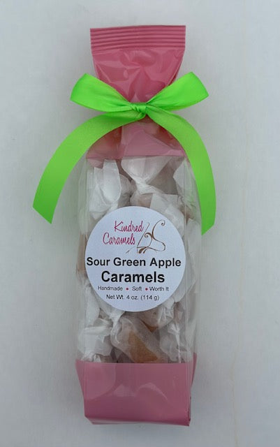 Sour Green Apple Caramels, 4 oz.